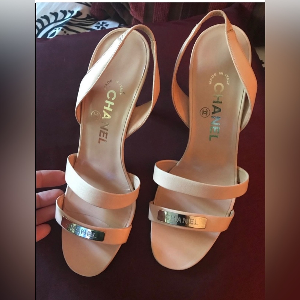 Chanel Sling Back Heel Sandals